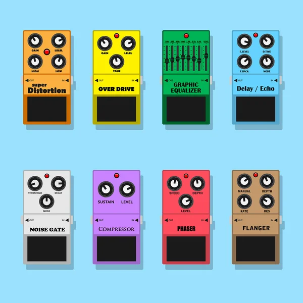 Guitar pedals — Stock Vector