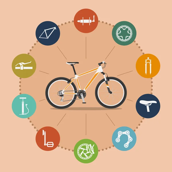 Infografía de bicicleta — Vector de stock