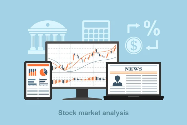 Análise do mercado de ações —  Vetores de Stock