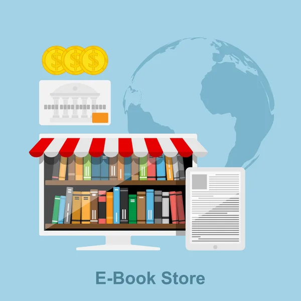 E-könyvesbolt — Stock Vector