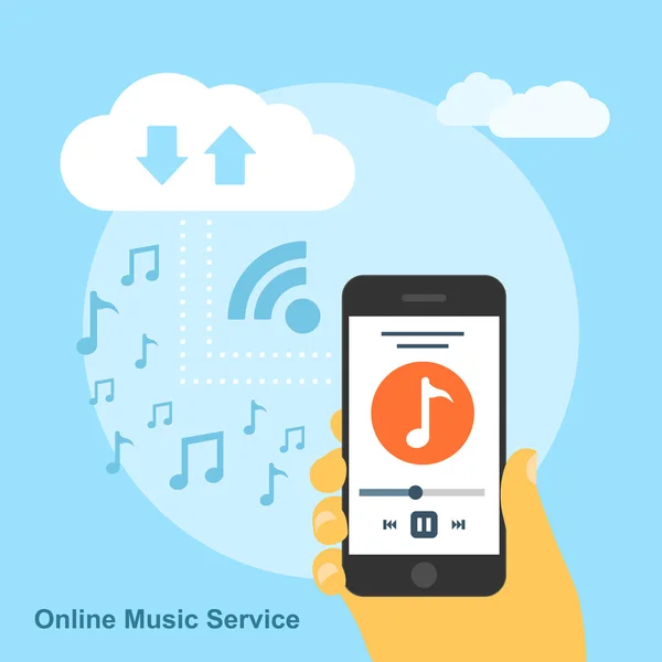Servizio di musica online — Vettoriale Stock