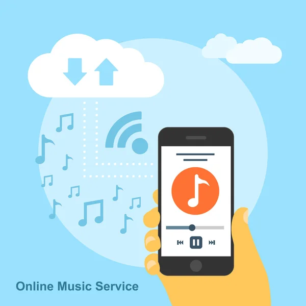 Online muziekservice — Stockvector