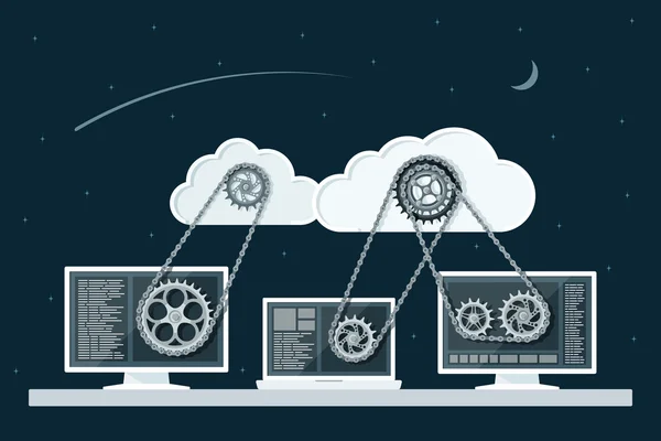 Computación en nube — Vector de stock