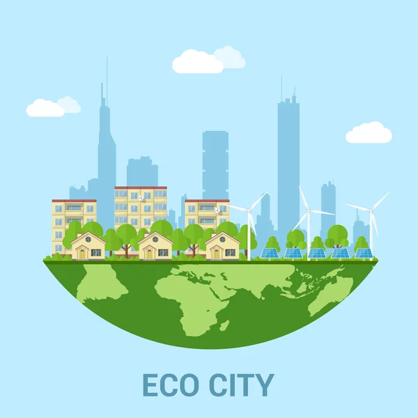 Eco ciudad — Vector de stock