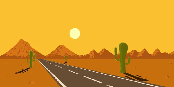 Дорога в пустыне — стоковый вектор