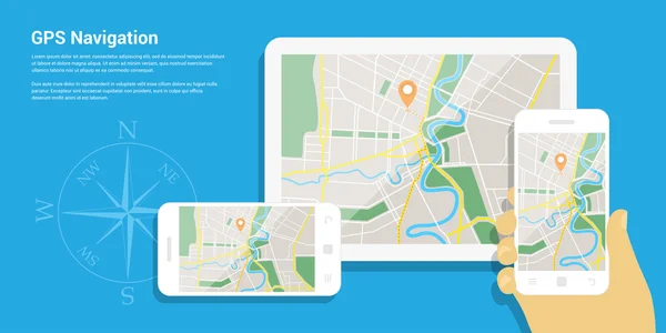 Mapa nawigacji GPS — Wektor stockowy