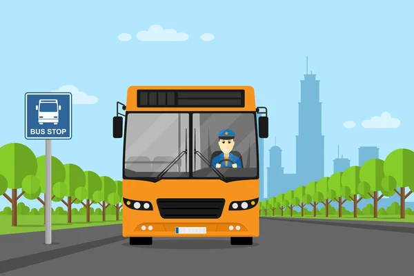 Bus driver picture — Stock Vector