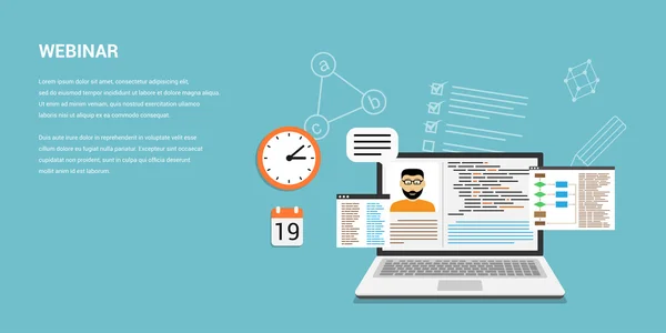 Bannière concept webinaire en ligne — Image vectorielle