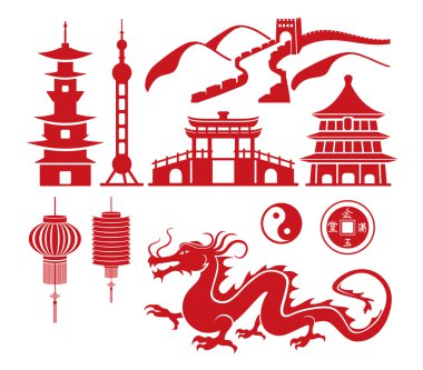 seyahat Çin Icons set
