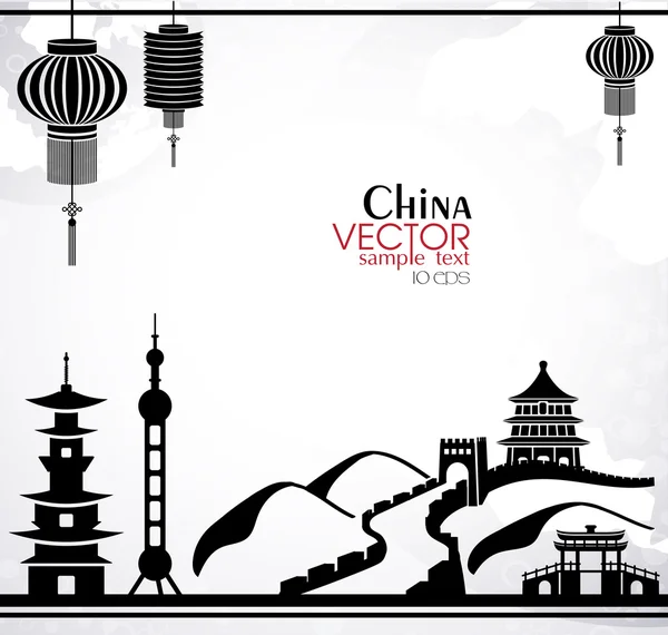 Concepto de viaje de China — Vector de stock
