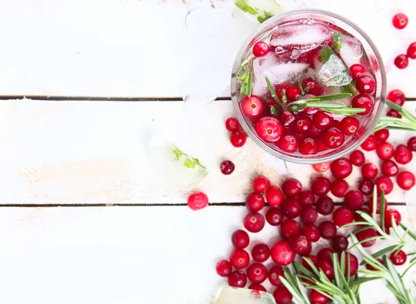 Lemonade, cranberry and rosemary — Stock Photo, Image