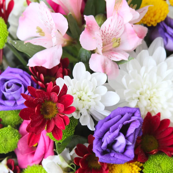 新鲜的明亮颜色的背景花束 — 图库照片