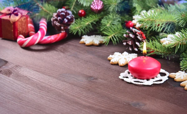 Fondo de Navidad con una vela —  Fotos de Stock