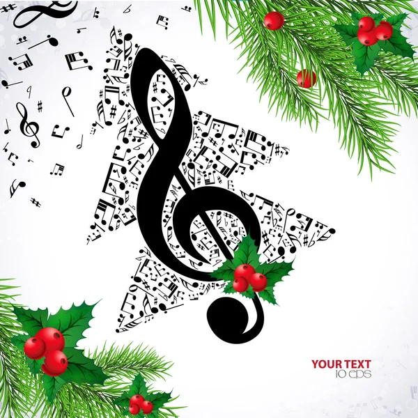 クリスマスの背景音楽 — ストックベクタ