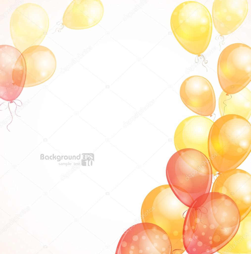 Background with multicolored flying balloons