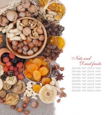 Nuts and dried fruits clipart