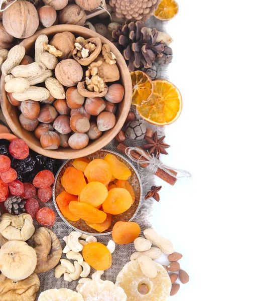 Nuts and dried fruits — Stock Photo, Image