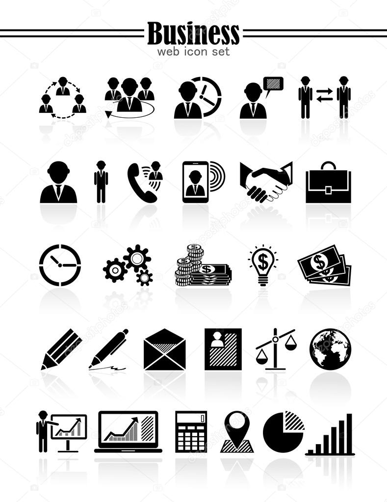 Business icons, management and human resources set.