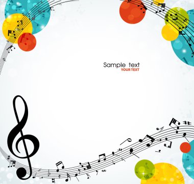 Colorful musical background clipart