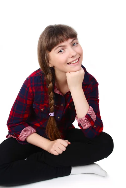 Adolescente chica sentado — Foto de Stock