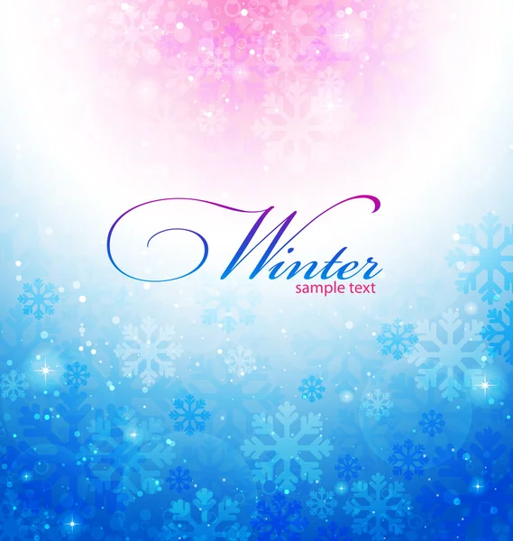 Abstract winter background with snowflakes — Stock Vector