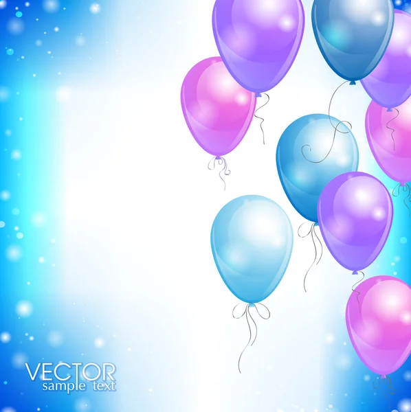 Achtergrond met blauwe ballonnen — Stockvector