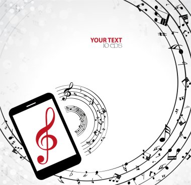 Hareket eden telefon ile müzik notlar