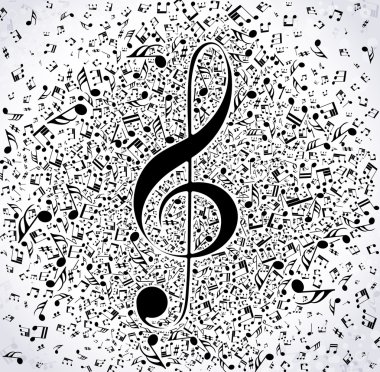 müzik arka plan notları ile
