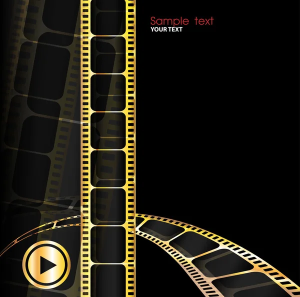 Camera film roll gold color — Stock Vector