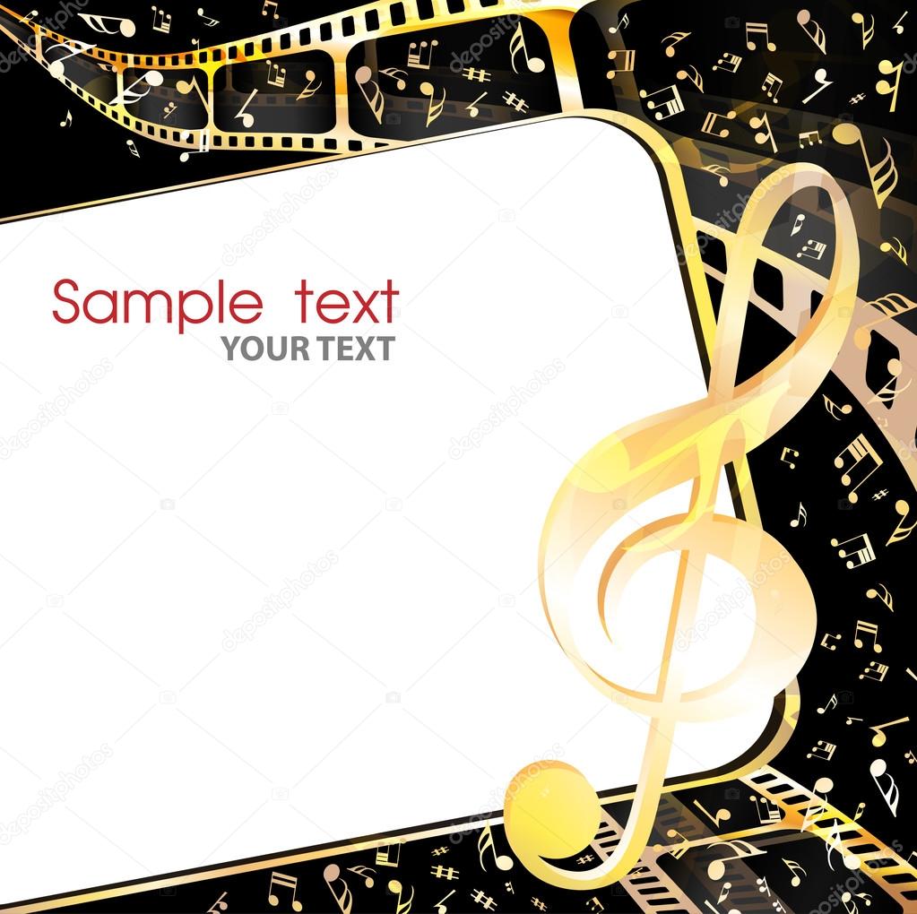 Cinema and music golden background
