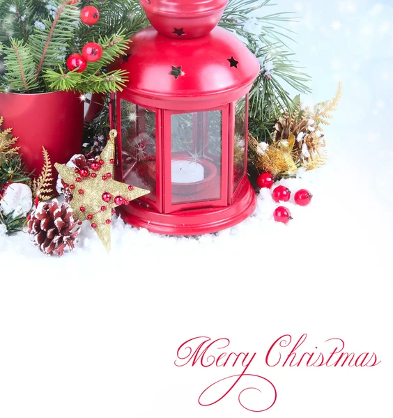 Fundo de Natal com lanterna — Fotografia de Stock