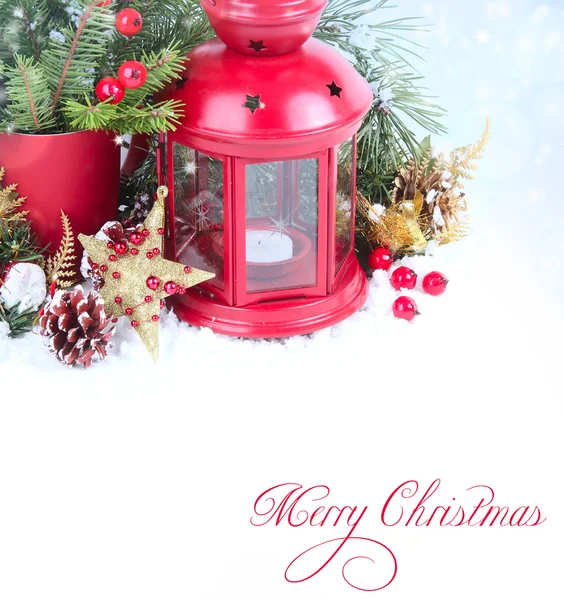 Christmas background with lantern — Stock Photo, Image