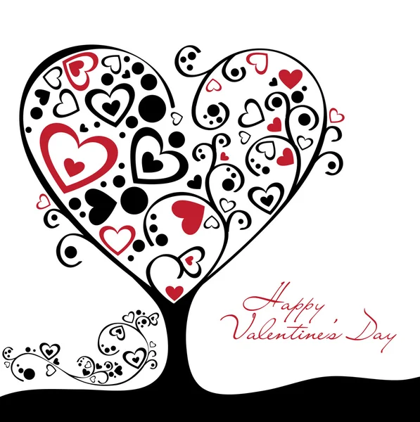 バレンタインの日のための心の木 — ストックベクタ