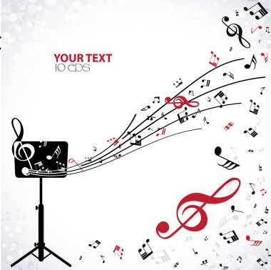 müzik arka plan müzik standı ile