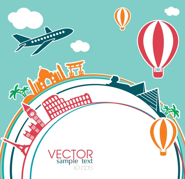 Concepto de viajes y turismo — Vector de stock