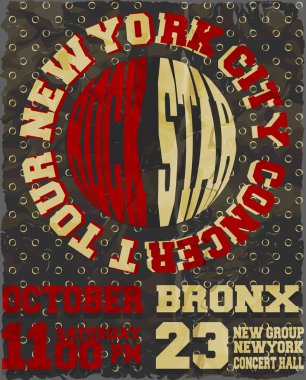 Grafik Vintage rock Festivali Afiş tee