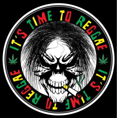 Kafatası reggae tee grafik tasarım