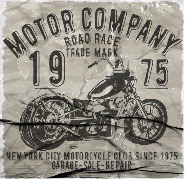Tipografi grafik ve afiş yarış motosiklet. Kafatası ve eski 