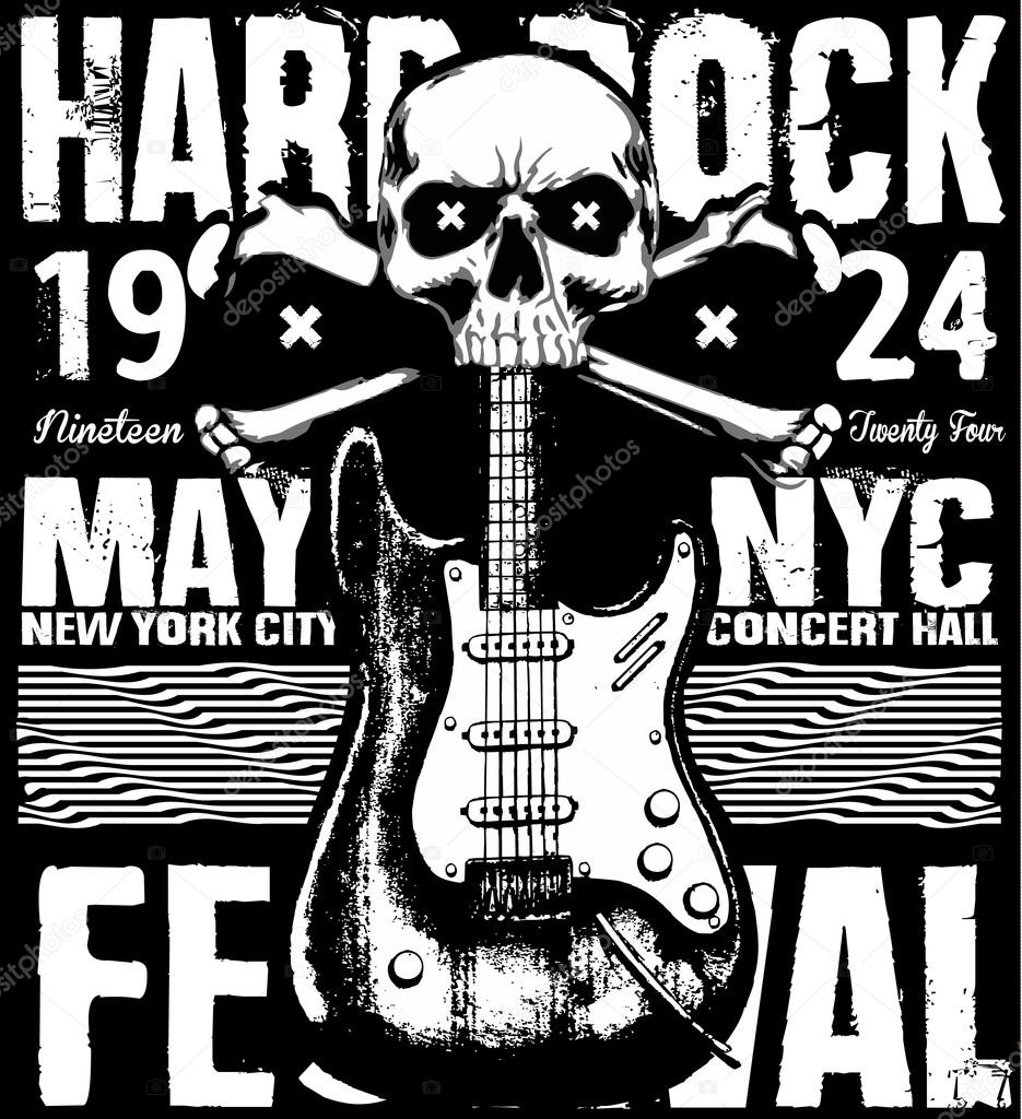 Rock poster grunge monochrome hipster vintage label , badge , flayer 