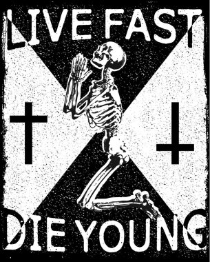 Tasarım t-shirt için yazıcı kafatası ve dokular ile. vektör illustr