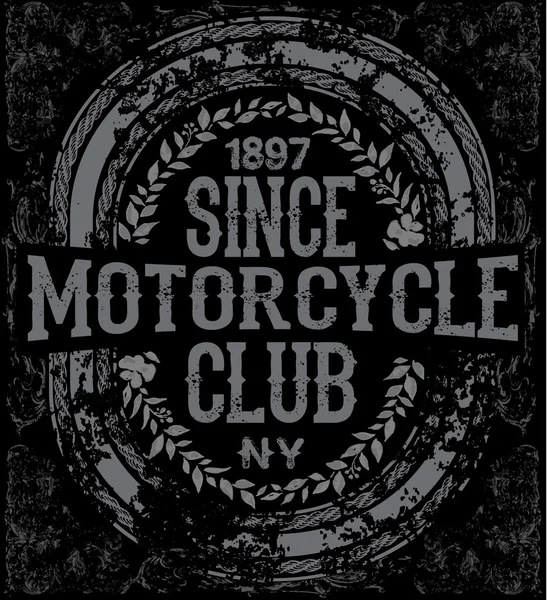 Vintage retro ilustracja Typografia t-shirt druk motorcycl — Wektor stockowy