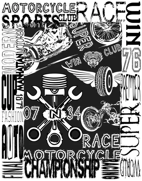 Vintage race car for printing.vector old school race poster.retr — Stock Vector