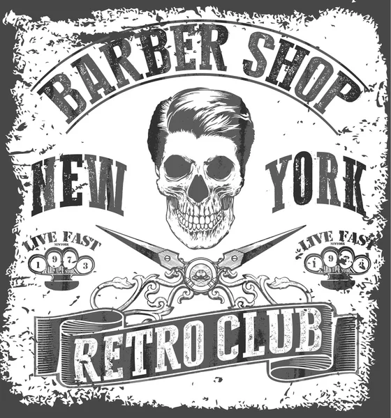 Vintage barberare Shop tee grafik — Stock vektor