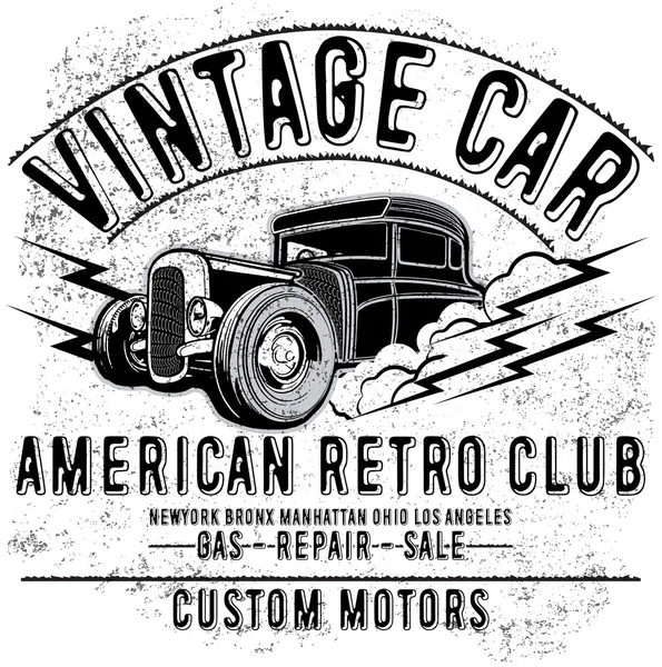 Retro car service sign. Vector illustration. — Stock Vector