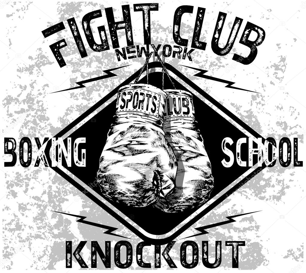 Handmade illustration vector sketch athletics boxing gloves logo with wording for apparel
