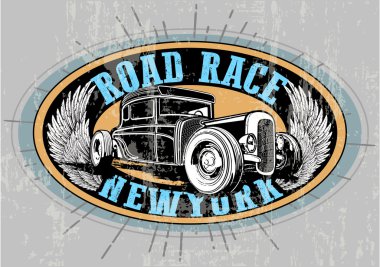 Eski model araba tee grafik tasarım