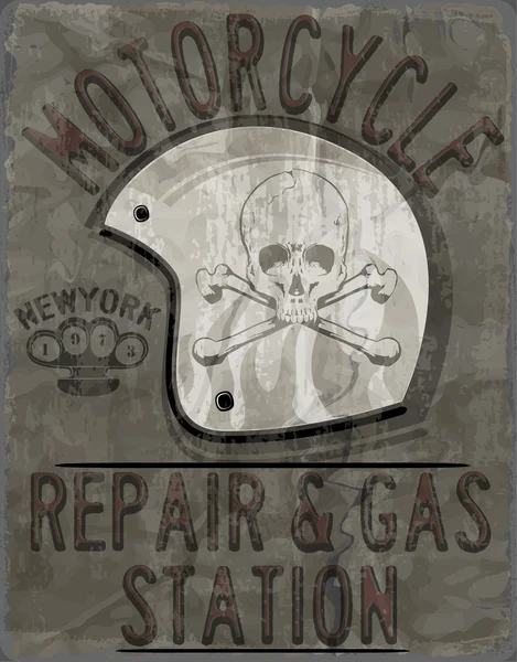 Motorradhelm typografie new york sports club — Stockvektor