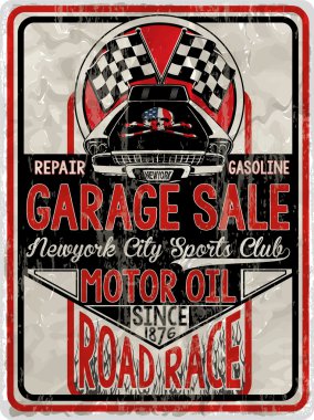 Vintage yarış arabası printing.vector eski okul yarış poster.retr için