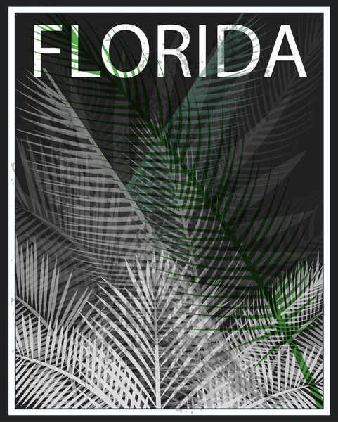 Tipografia Florida con illustrazione floreale per la stampa di t-shirt  , — Vettoriale Stock