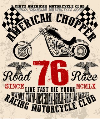 Motosiklet tee grafik moda tasarımı